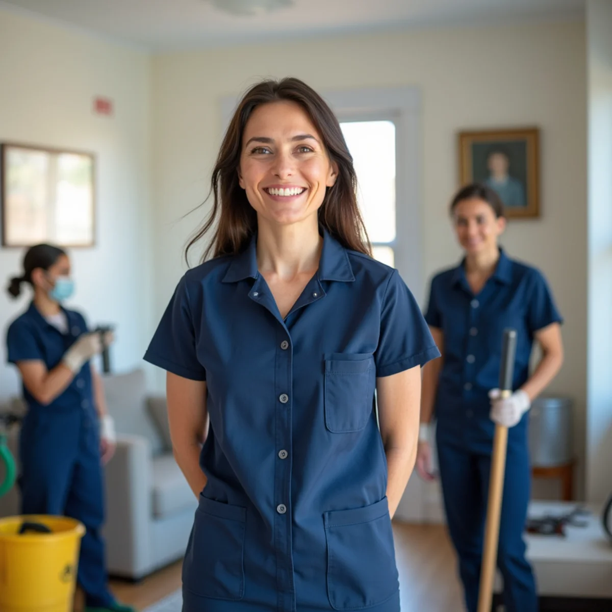 Women-owned OSO Spotless cleaning professionals working in a New York home