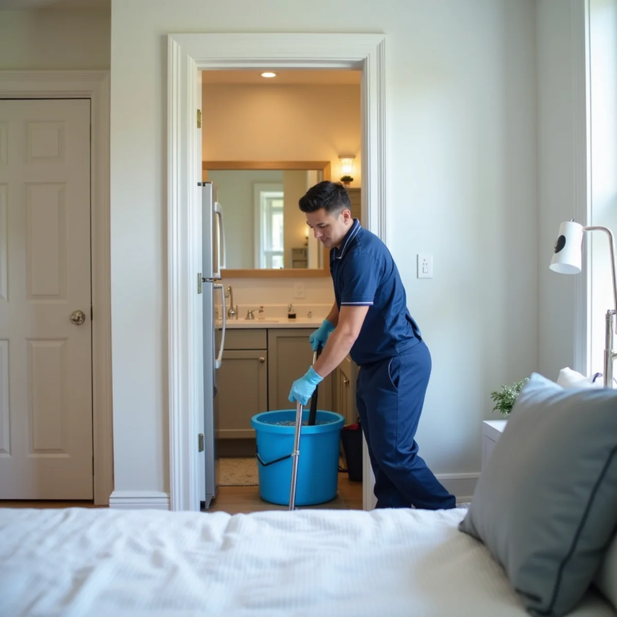 Airbnb turnover cleaning in a New York rental apartment