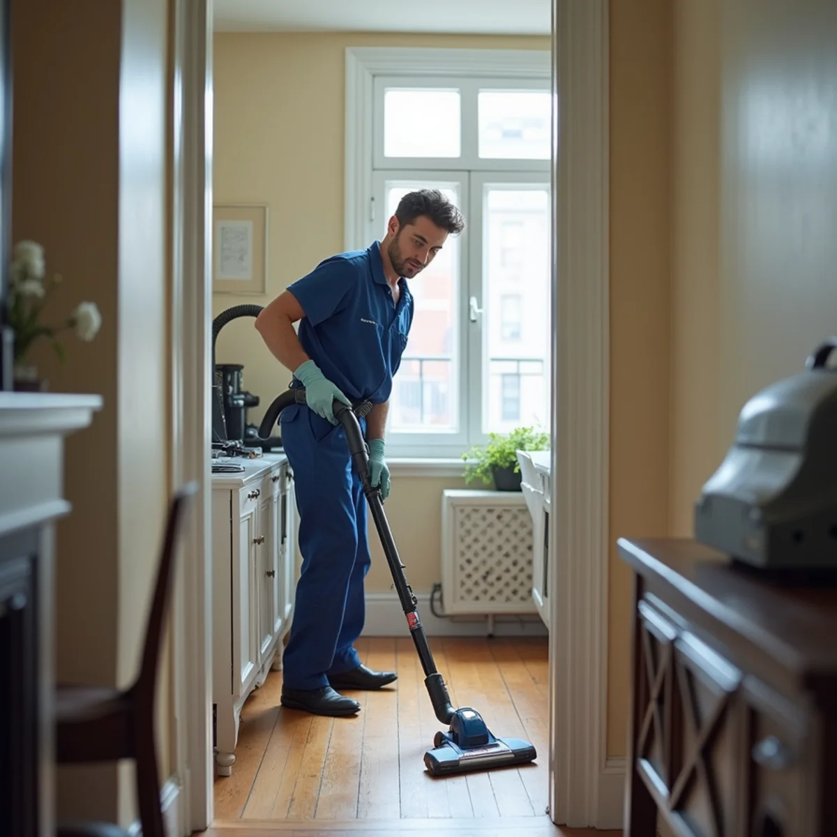 Professional apartment cleaning in a New York City home