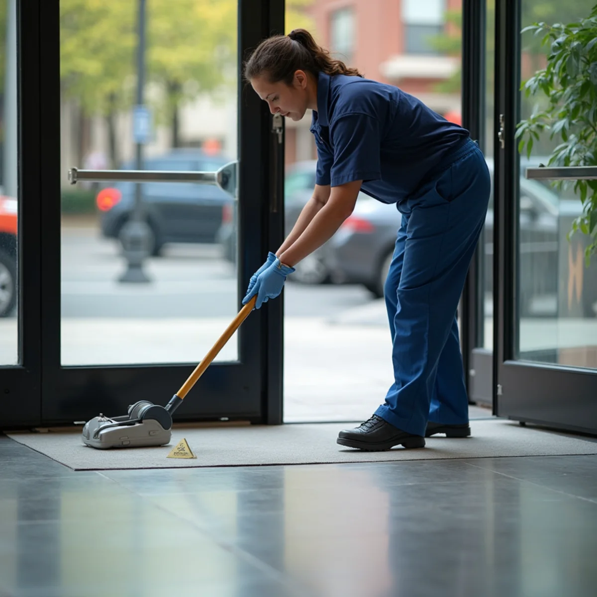 Commercial Cleaning service in progress inside a New York property