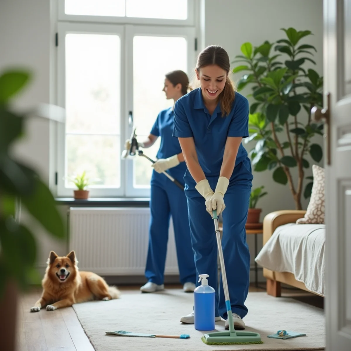 Green cleaning products used in a New York home