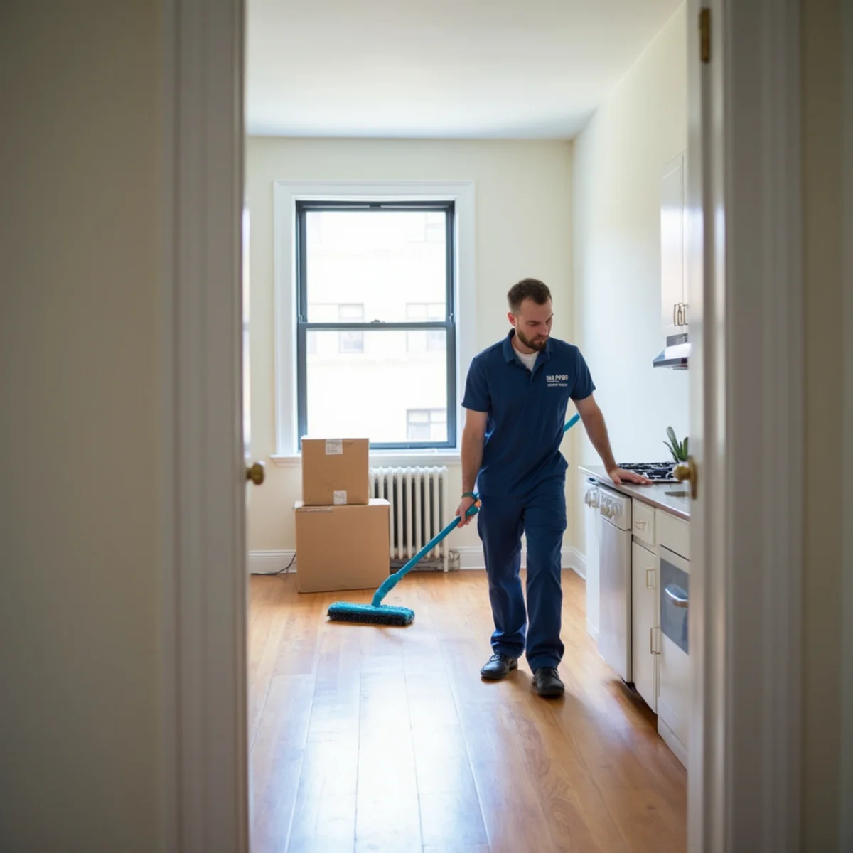 Move out cleaning in an empty New York apartment