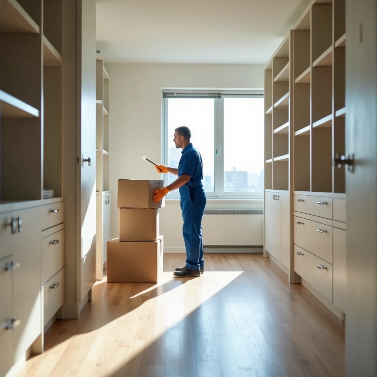 Empty New York apartment prepared for move-out cleaning