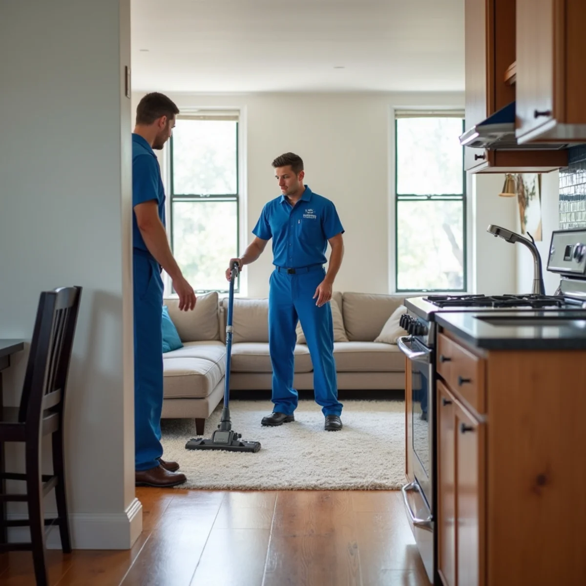 Side-by-side standard and deep cleaning work in a New York apartment